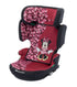 A baby car seat by Bebeconfort featuring a Minnie Mouse design with a red and pink cherry blossom pattern, set against a plain white background.